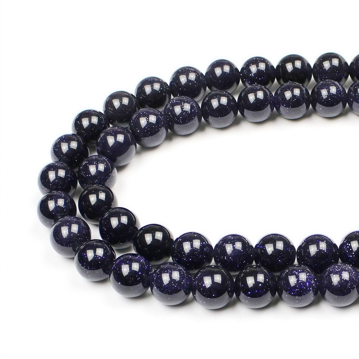 MJDCB Natural Stone Beads Blue Sand Stone Round Loose Beads for Jewelry Making DIY Bracelet Necklace (4mm)