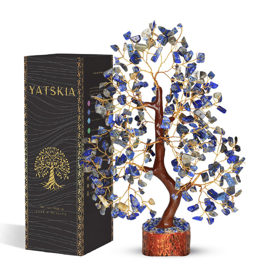 YATSKIA Lapis Lazuli Crystal Tree of Life - Healing Crystals and Stones - Crystals Decor - Crystal Gifts for Women - Good Luck Gifts