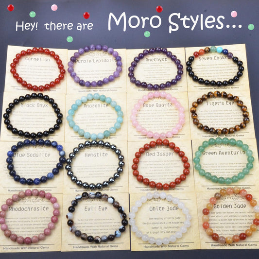 CHCCOYE 4mm Natural Healing Gemstone Bracelet Handmade Yoga Stretch Elastic Bracelet Stress Relief Crystal Jewelry for Men and Women (4mm, Seven Chakra Stones)