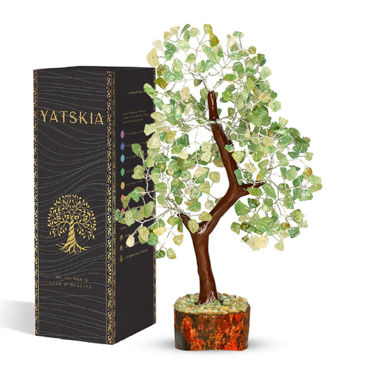 YATSKIA Green Jade Crystal Tree of Life - Crystals and Stones - Gemstone Tree - Crystals Decor - Feng Shui Decor - Crystal Gifts for Women