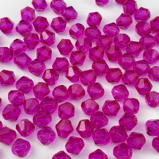 YUEXIGO 500pcs 3mm Bicone Glass Crystal Beads for Jewelry Making, Faceted Bicone Glass Spacer Beads for Bracelet Earring Necklace DIY Craft(Rose Red)