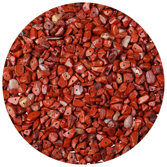 LAIDANLA Red Jasper 400pcs Natural Chip Stone Beads 5-8mm Healing Crystal Irregular Gemstones Drilled DIY Loose Rocks Bead Crystal for Bracelet Earrings Necklace Jewelry Making Crafting
