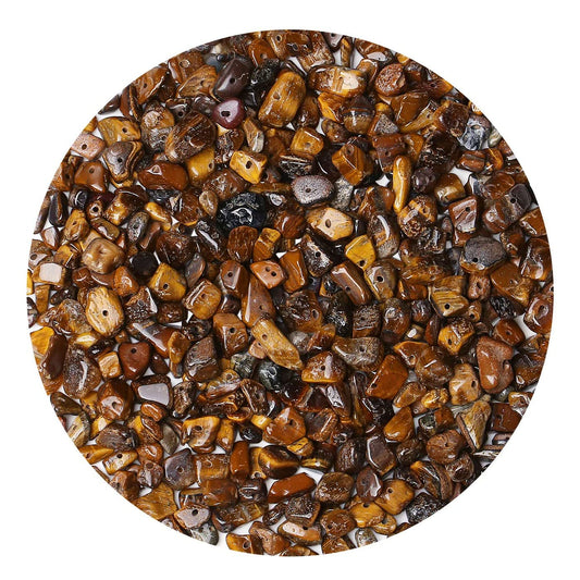 LAIDANLA Tiger Eye 400pcs Natural Chip Stone Beads 5-8mm Healing Crystal Irregular Gemstones Drilled DIY Loose Rocks Bead Crystal for Bracelet Earrings Necklace Jewelry Making Crafting