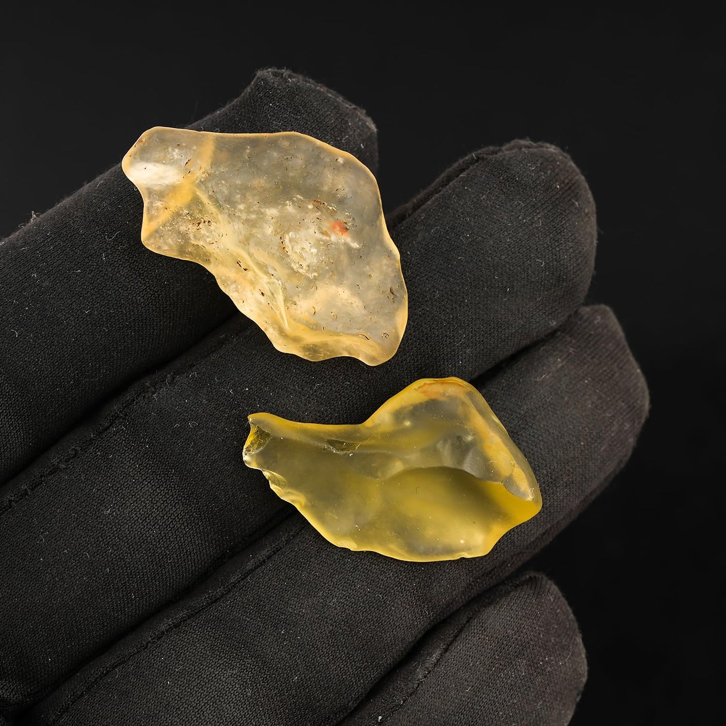 ColouredRocks (18-24mm) 2pcs Libyan Desert Glass, Raw Golden Tektite Crystals, Loose Gemstone, Wholesale Rough, Jewelry Making Supply, Chakra Healing Stones, DIY Craft, Gem Collection (7.5gm)