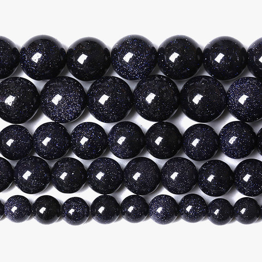 Natural Blue Sand Stone Beads for Jewelry Making Round Gemstone Beads DIY Bracelet Necklace 180pcs 4MM 2 Strands 32"