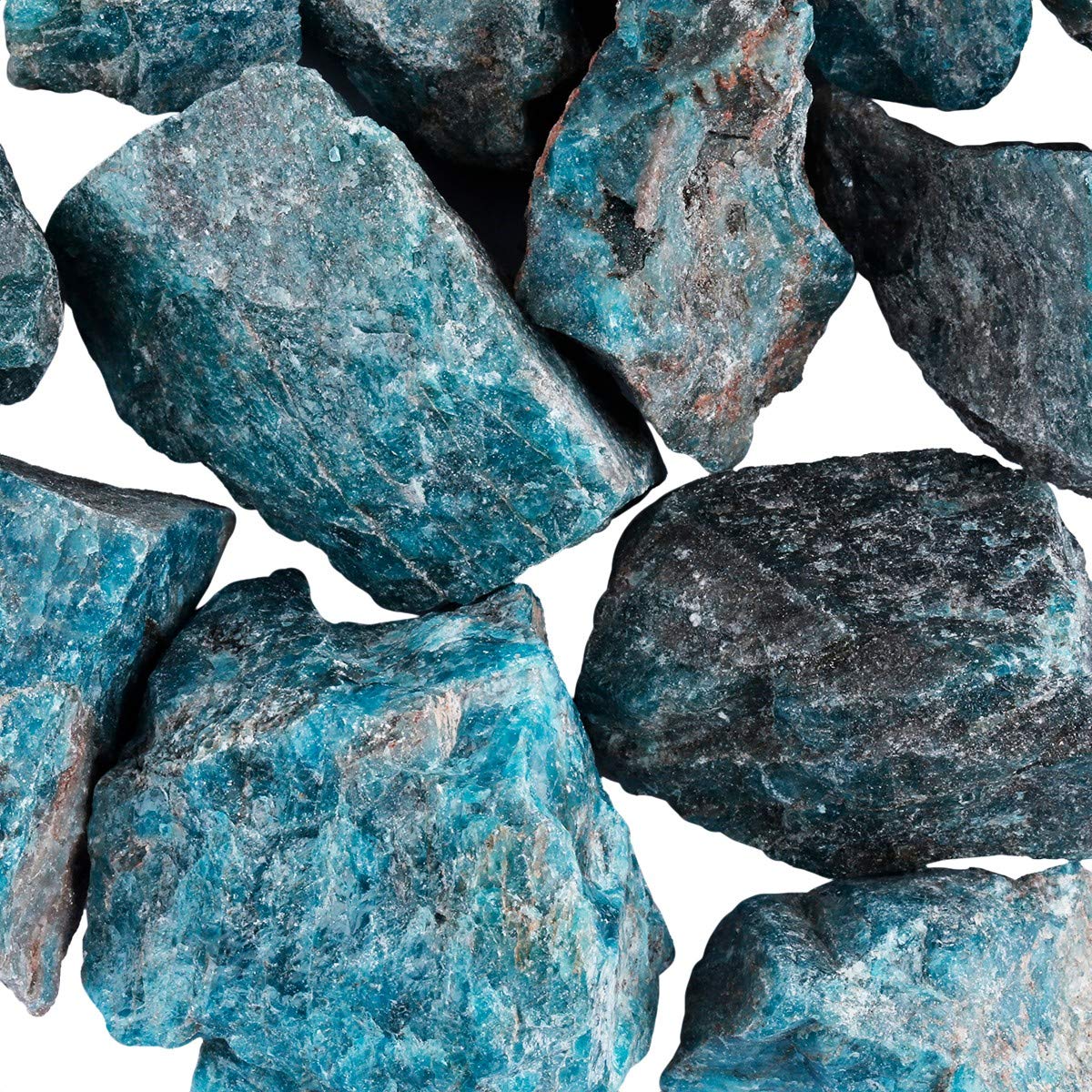 rockcloud 1 lb Natural Healing Crystal for Cabbing,Tumbling,Cutting,Lapidary,Polishing,Reiki Crytsal Healing, Blue Apatite