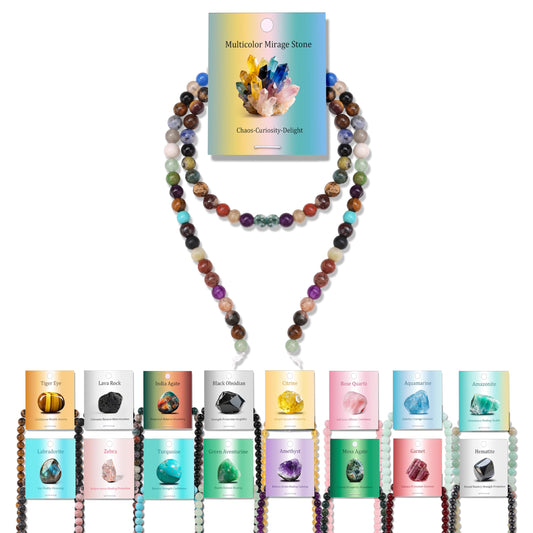 Vinswet 90pcs 4mm Multicolor Natural Stone Beads Round Genuine Real Stone Beading Loose Gemstones DIY Smooth Bead for Bracelet Necklace Earrings Jewelry Making