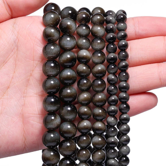 Song Xi 45PCS 8mm Grey Tiger Eye Gemstone Beads for Jewelry Making, Round Smooth Glass Beads for DIY Bracelet Necklace Earring Keychain, Arts and Crafts, for Christmas Wedding Birthday