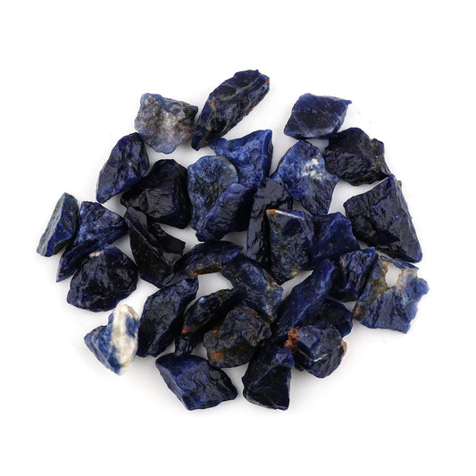 ColouredRocks Sodalite (200cts) (28-32pcs) (14-20mm) Natural Raw Crystals, Loose Gemstone, Wholesale Rough, Jewelry Making Supply, Chakra Healing Stones, DIY Craft, Gem Collection