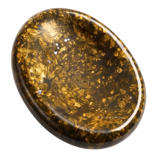 Amazing Gemstone Bronzite Worry Stone Crystals and Healing Stones - Stress Relief Gifts - Piedra Crystal Fidget for Meditation, Relaxation - Unique Stocking Stuffers and Birthday Gift