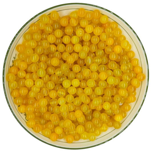 WHNKFB 8mm 50PCS Natural Yellow Agate Round Beads, Banded Loose Stone Beads for Jewelry Making Craft - 4mm 6mm 8mm 10mm Options with Free Elastic Cord