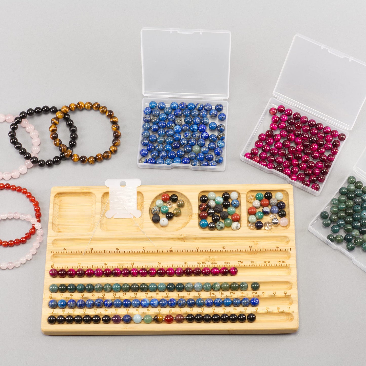 Cherry Tree Collection | 100PCS 6mm Chakra Gemstone Round Beads for Jewelry Making | Includes Storage Box, Elastic String, and Needles