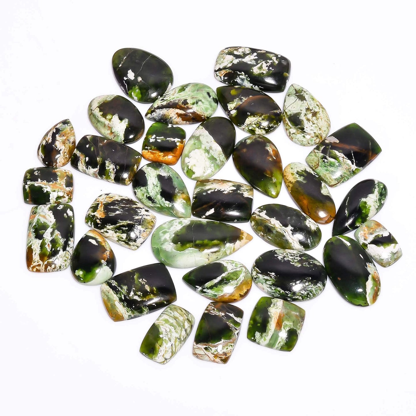 GEMKORA™ 4 to 5pcs Natural Chrome Chalcedony Gemstone Wholesale Cabochons Lot, Jewelry Making Loose Gemstone, Polished Specimen, DIY, Wire Wrapping, Reiki, Healing Crystals, Bulk Gemstone Deal