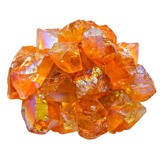 Amazing Gemstone Tangerine Aura Quartz Raw Crystals and Healing Stones, Natural Rocks for Meditation and DIY Raw Stones and Crystals (1 lb)