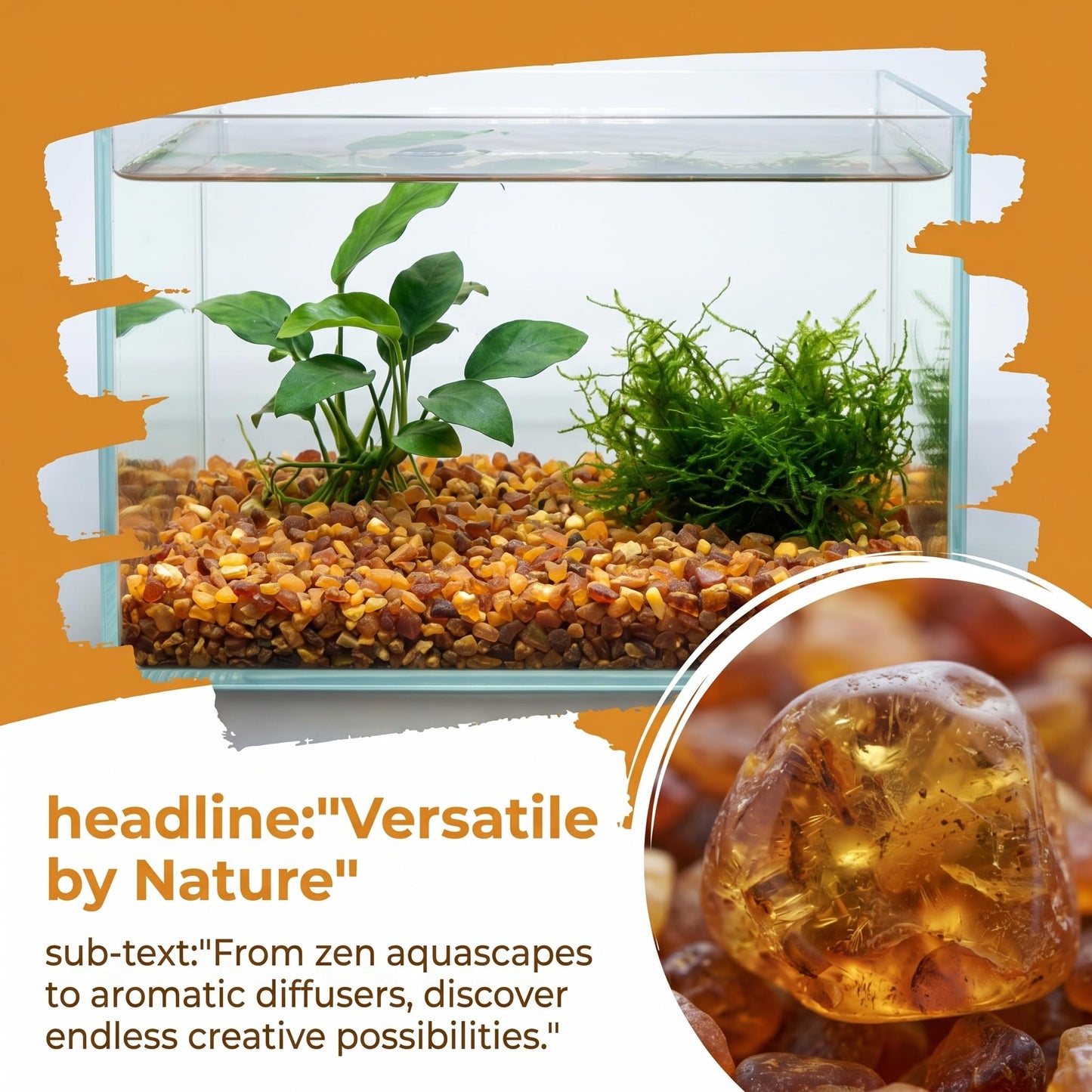 Natural Baltic Amber Stone Therapeutic Grade Crystal Slice Multifunctional Healing Stone for Healing, Psychological Energy, Fish Tank Decoration, Yoga, Meditation, Crafts, Healing Pillow Filling