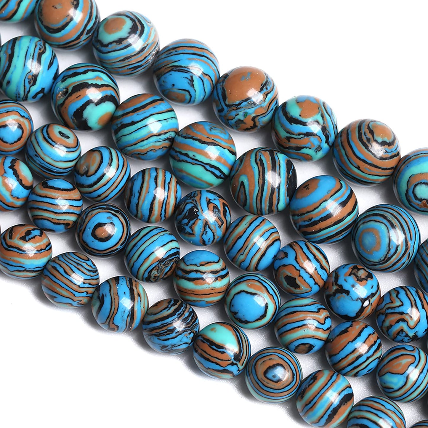 10MM 36PCS Blue Malachite Spacer Loose Beads for Jewelry Making DIY Bracelet Necklace 1 Strand 15’’