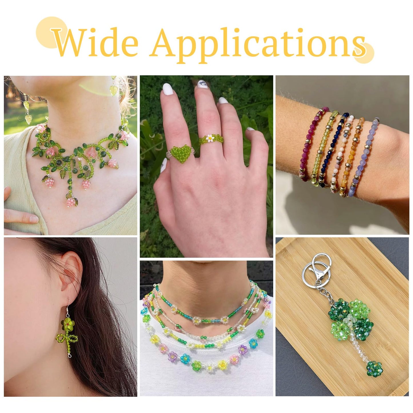Elecrelive 10 Stands Faceted Rondelle Glass Beads 4mm Crystal Spacer Beads Green Color Loose Beads for DIY Beading Bracelets Necklaces Earrings Jewelry Craft Making