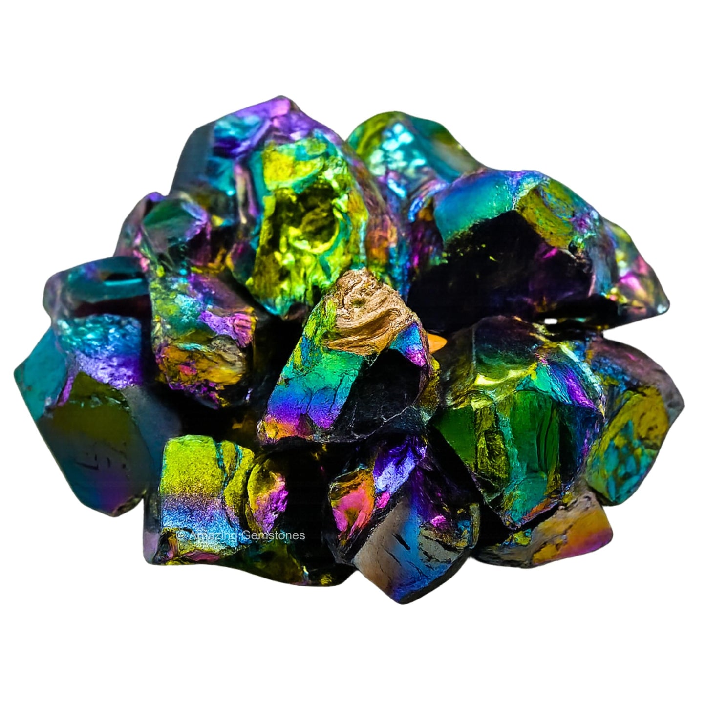 Amazing Gemstone 2 Pieces Titanium Aura Quartz Raw Crystals and Healing Stones, Natural Rocks for Meditation and DIY Raw Stones and Crystals