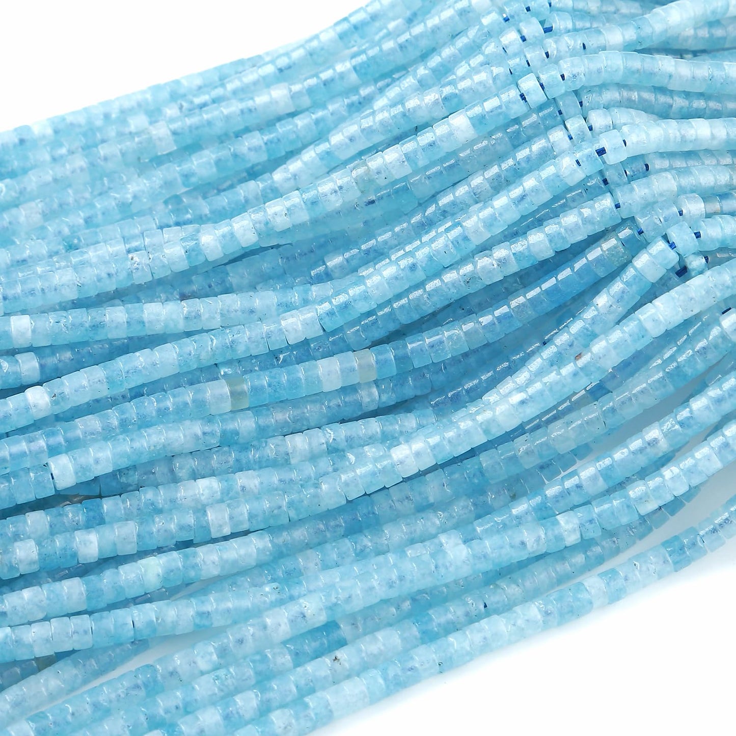 2x4MM 150PCS Aquamarine Jade Tube Cylinder Rondelle Abacus Disk Spacer Loose Beads for Jewelry Making