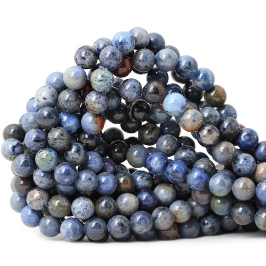 CHEAVIAN 45PCS 8mm Natural Sunset dumortierite Gemstone Beads Round Loose Beads for Jewelry Making 1 Strand 15"