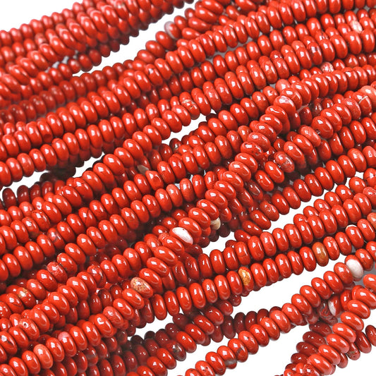 2x4MM 150PCS Chinese Red Jasper Tube Rondelle Abacus Disk Spacer Loose Beads for Jewelry Making