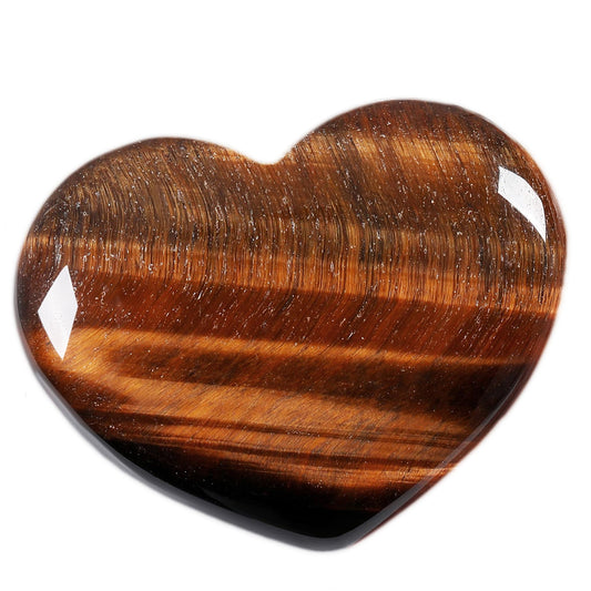 MAIBAOTA 45 mm Tiger Eye Crystal Stones Heart Love Crystal Reiki Gemstone Worry Stones for Anxiety
