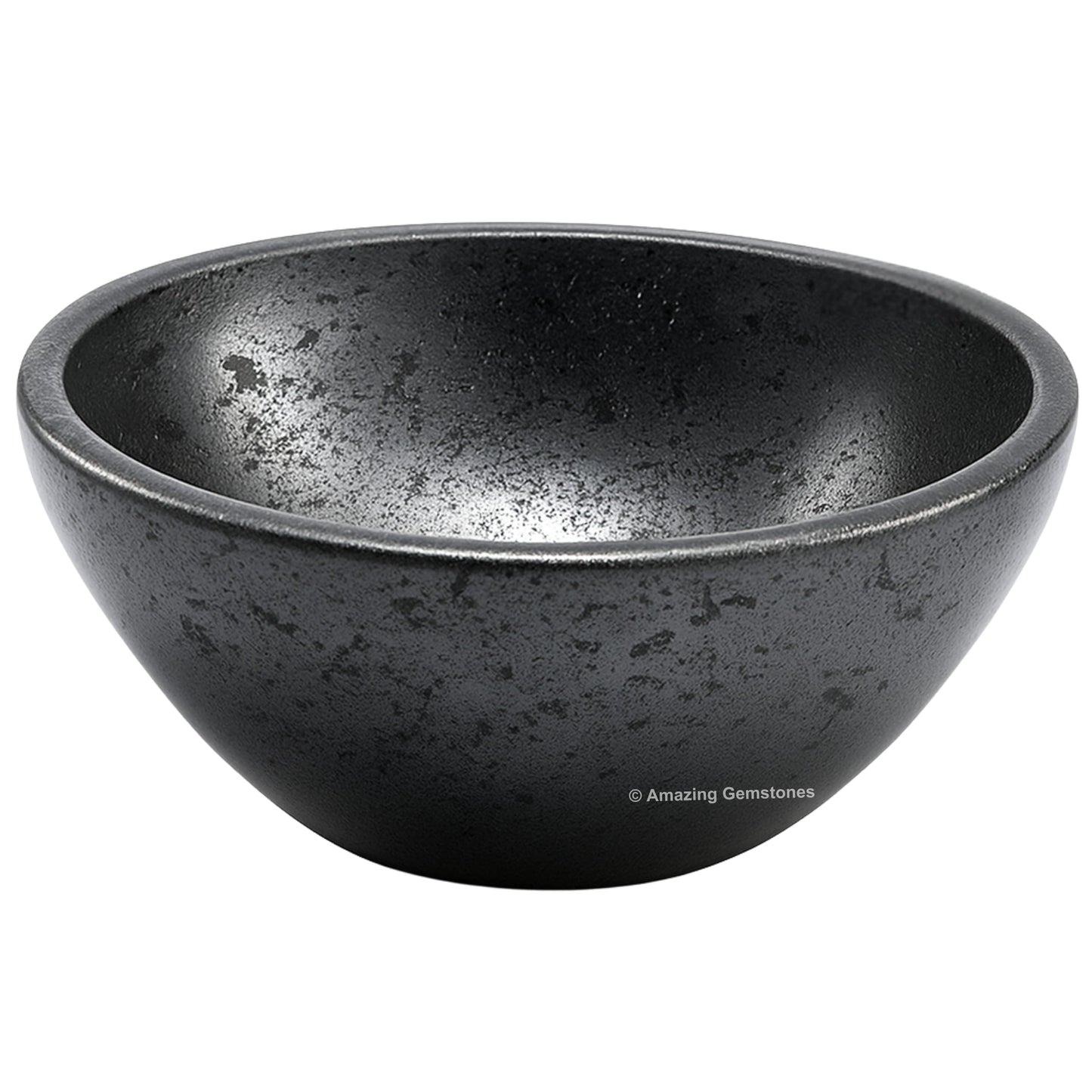 Hematite Crystal Bowl - 2 Inch Decorative Bowls for Room and Home Decor - Gemstone Healing Crystals for Elegant Display, Positive Energy Balance and Gift