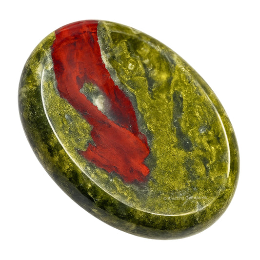 Amazing Gemstone Dragon Bloodstone Worry Stone Crystals and Healing Stones - Worry Stones for Stress Relief Gifts - Piedra Crystal Fidget for Meditation - Unique Stocking Stuffers and Birthday Gifts