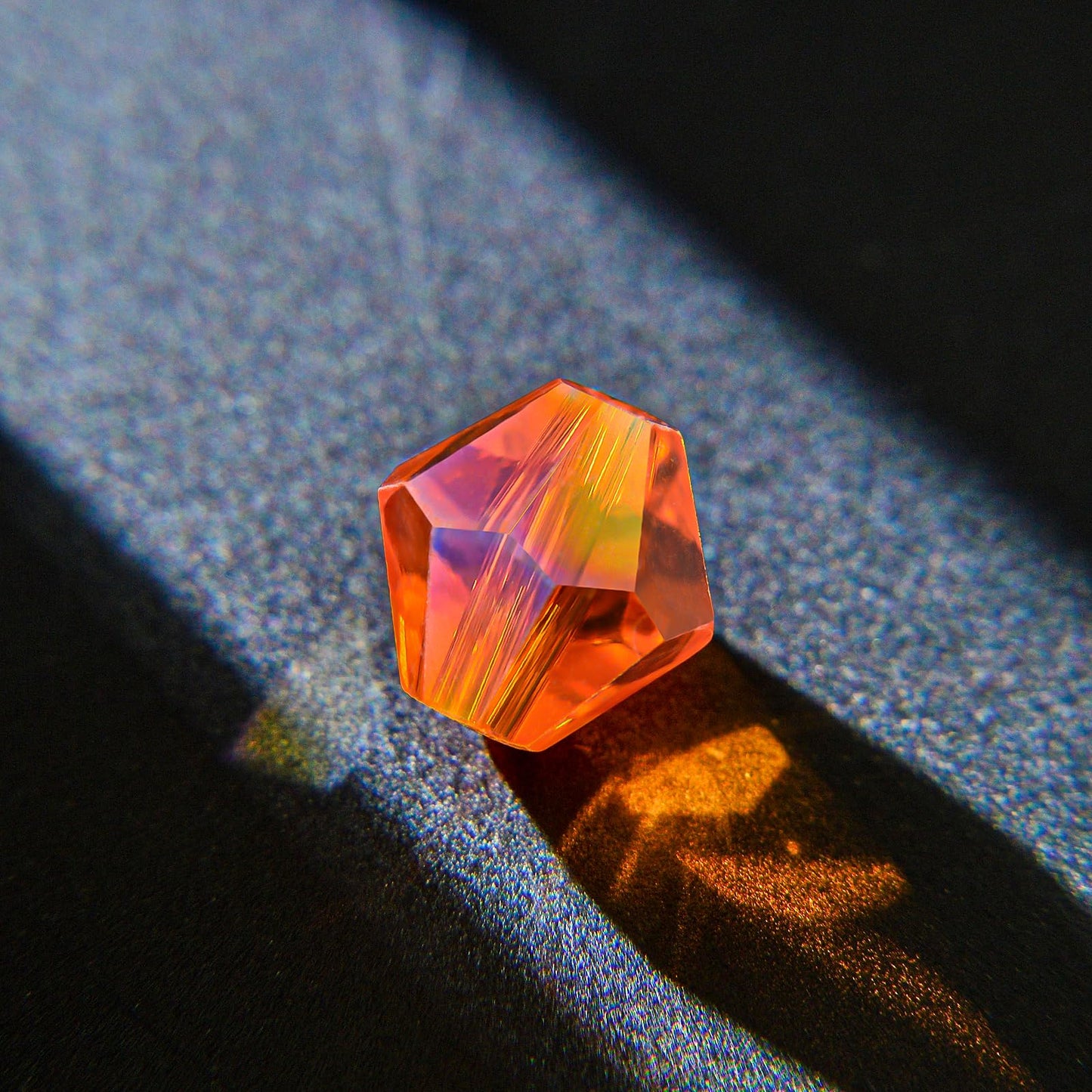 1550PCS Bicone Crystal Glass Beads Set for Jewelry Making, 3mm 4mm 6mm 8mm Sparkling Faceted Beads Sorted by Size for Bracelets, Necklaces, Suncatchers & DIY Crafts(Orange)