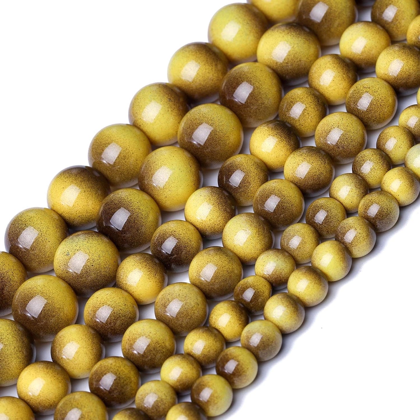 Song Xi 45PCS 8mm Khaki Tiger Eye Gemstone Beads for Jewelry Making, Round Smooth Glass Beads for DIY Bracelet Necklace Earring Keychain, Arts and Crafts, for Christmas Wedding Birthday