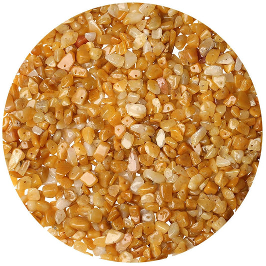 LAIDANLA Yellow Aventurine 400pcs Natural Chip Stone Beads 5-8mm Healing Crystal Irregular Gemstones Drilled DIY Loose Rocks Bead Crystal for Bracelet Earrings Necklace Jewelry Making Crafting