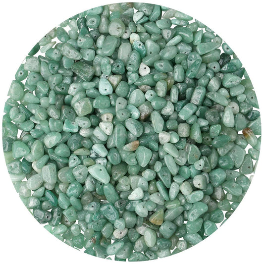 LAIDANLA Green Aventurine 400pcs Natural Chip Stone Beads 5-8mm Healing Crystal Irregular Gemstones Drilled DIY Loose Rocks Bead Crystal for Bracelet Earrings Necklace Jewelry Making Crafting