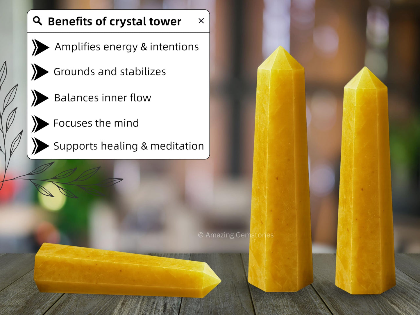 Amazing Gemstone Yellow Aventurine Crystal Towers - Natural Healing Crystal Point Obelisk for Reiki Healing and Crystal Grid (2" to 3" Inch)
