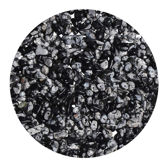 Natural Chip Stone Beads 450pcs Snowflake Chips 5-8mm Genuine Real Irregular Healing Crystal Rocks Hole Drilled DIY Loose Gemstone Beads for Jewelry Making Bracelet Earrings Necklace Crafting