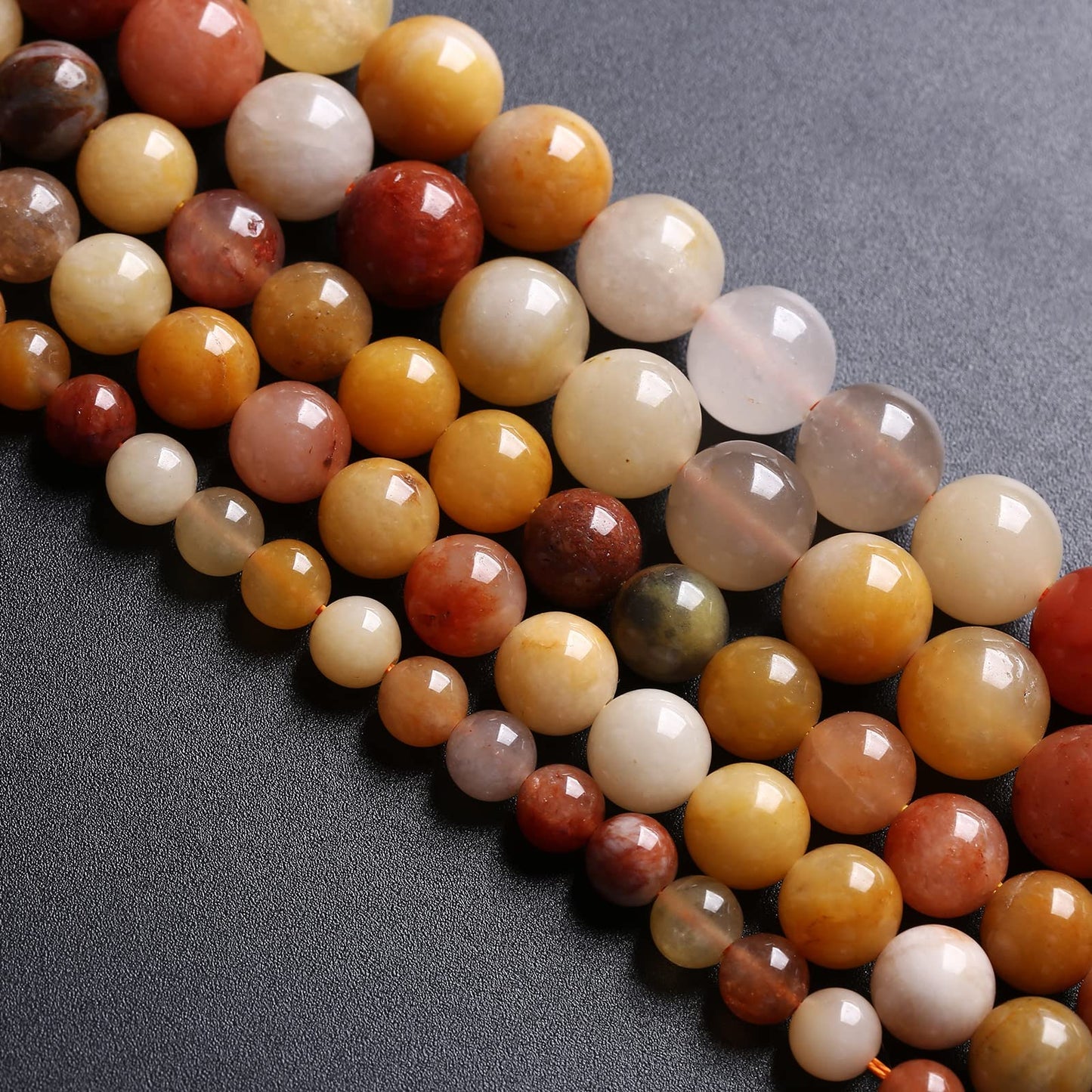 12MM 32PCS Natural Stone Golden Thread Jade Crystal Loose Beads for Jewelry Making DIY Bracelet Necklace 1 Strand 15’’