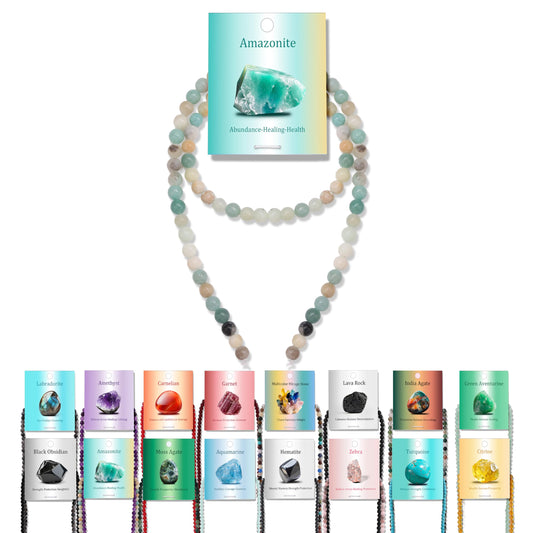 Vinswet 90pcs 4mm Amazonite Natural Stone Beads Round Genuine Real Stone Beading Loose Gemstones DIY Smooth Bead for Bracelet Necklace Earrings Jewelry Making