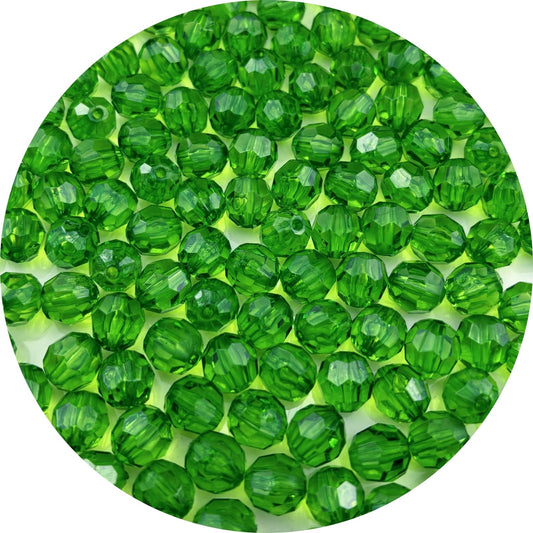 YUEXIGO 100pcs 12mm Acrylic Round Faceted Beads for Crafts Faceted Spacer Beads for Sewing Crafts Decoration Necklaces Bracelets Earrings Jewelry Making(Hot Green)