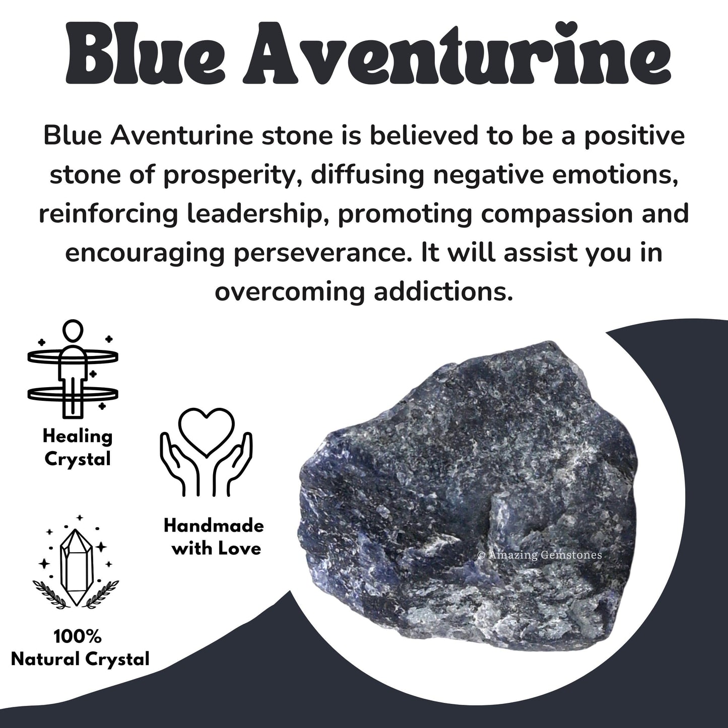 Amazing Gemstone Blue Aventurine Raw Crystals and Healing Stones, Natural Rocks for Tumbling and DIY Raw Stones and Crystals (1 Piece)