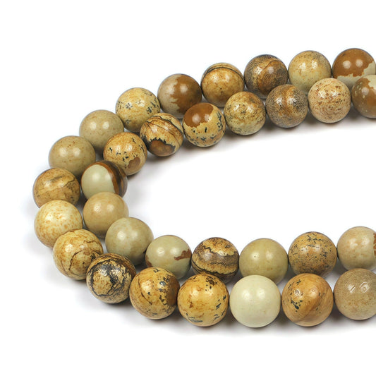 MJDCB AAA Natural Picture Beads Stone Beads for DIY Bracelet Making Strand 15" (6mm)