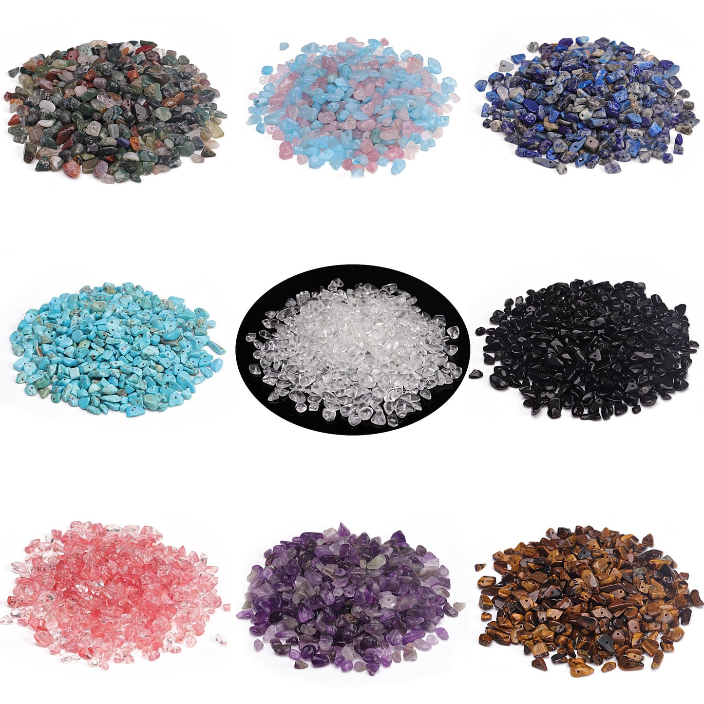 Youngbling Natural Chip Stone Beads 450 Pcs 5-8mm Healing Crystal Irregular Gemstone Drilled Lose Rocks Rhodochrosite Beads Bulk for Bracelet Jewelry Making