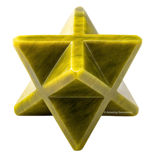 Amazing Gemstone Vesuvianite Merkaba Crystal - 1 Inches Metaphysical Merkaba Star for Meditation - Energetic Tetrahedron Crystal and Healing Stones and Healing (20-25mm)
