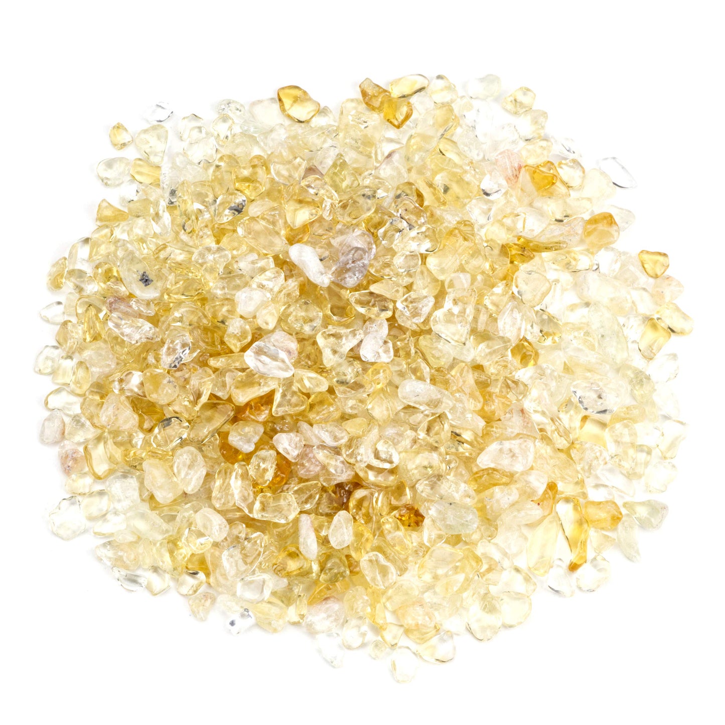 Cherry Tree Collection 1/2 Pound Polished Tumbled Gemstone Chips, Pebbles, Crystal Chips Bulk for Jewelry Making, Healing, Plants, Succulents, Aquariums, Decoration, Chakra (Citrine)