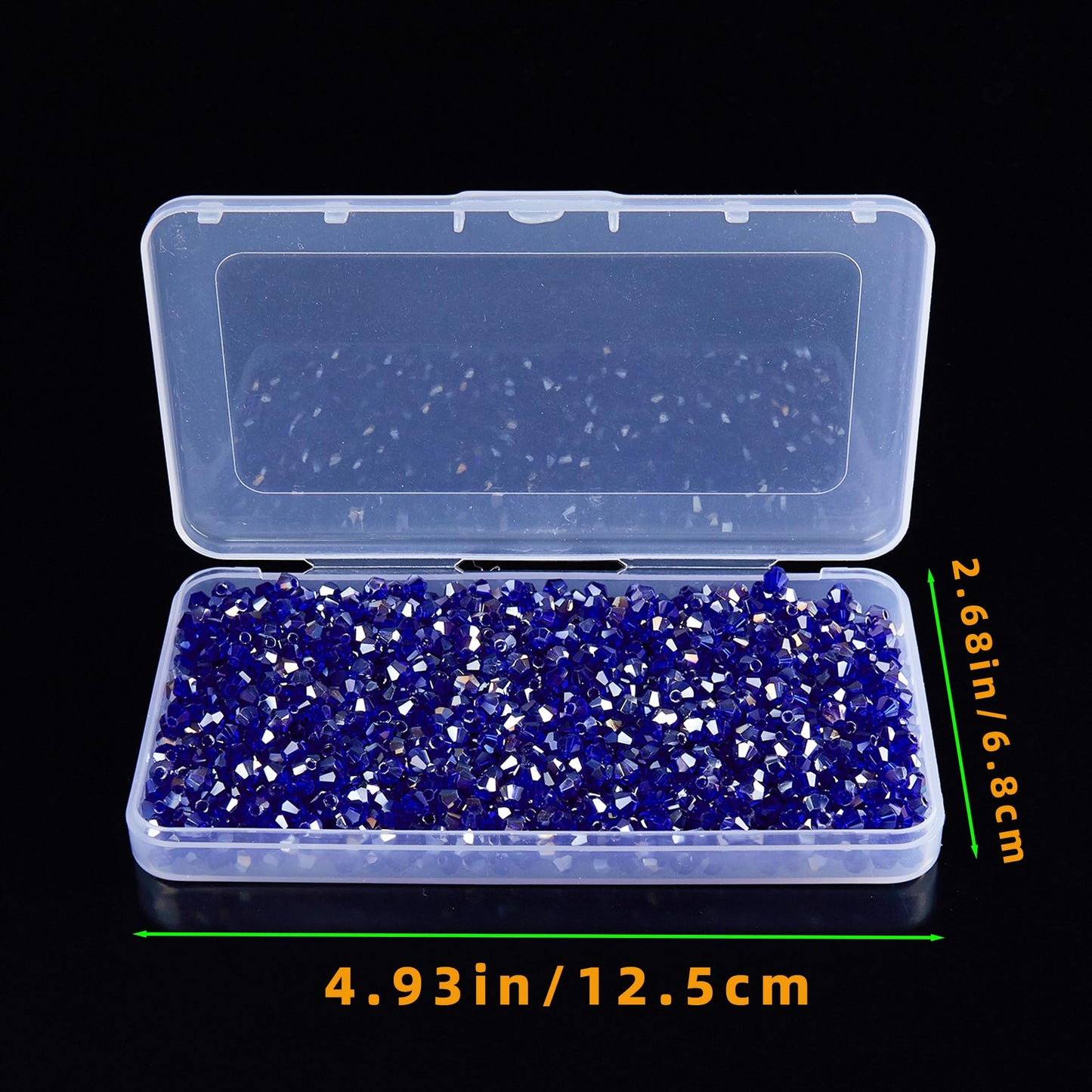 Laopottbeads 1100PCS 4mm Bicone Crystal Glass Beads for Jewelry Making, Sparkling Mini Beads for Suncatchers, DIY Bracelets & Craft Projects (AB Blue)