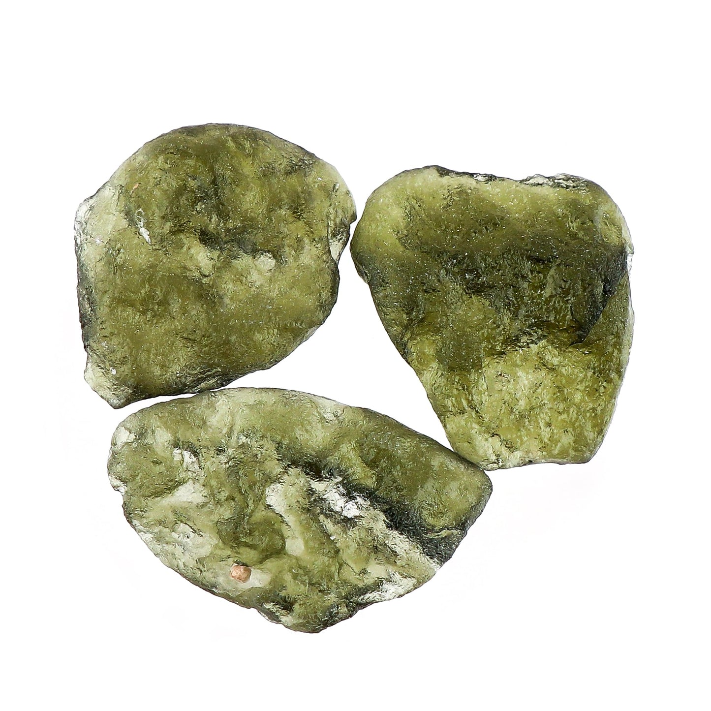 CRYSTALIS 3pcs, 20-25mm Raw Synthetic Moldavite, High Grade Loose Gemstone Wholesale Bulk Rough Jewelry Making Supply, Chakra Stones, Wire Wrapping, DIY, Gem Collection