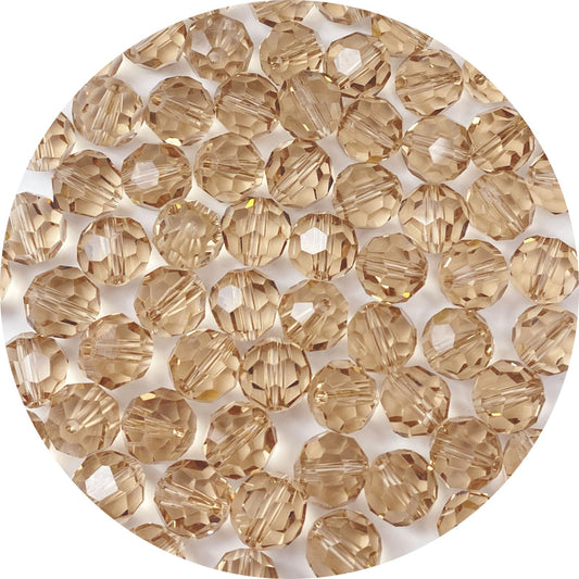 LIMAOLLY 140pcs 8mm Faceted Crystal Glass Beads Round Spacer Beads for Jewelry Making DIY Craft Making Necklace Bracelet Earring Wind Chimes Suncatchers Ornament(516-Silver Champagne)