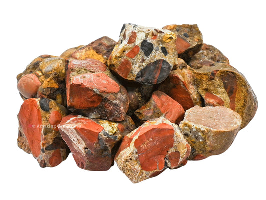 Amazing Gemstone Spotted Jasper Raw Crystals and Healing Stones, Natural Rocks for Tumbling and DIY Raw Stones and Crystals (1 lb)