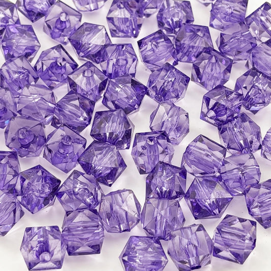 300pcs 8mm Acrylic Cube Square Faceted Acrylic Beads with Hole Plastic Spacer for Bracelets Necklace Earring Making Supplies (Blue Purple)
