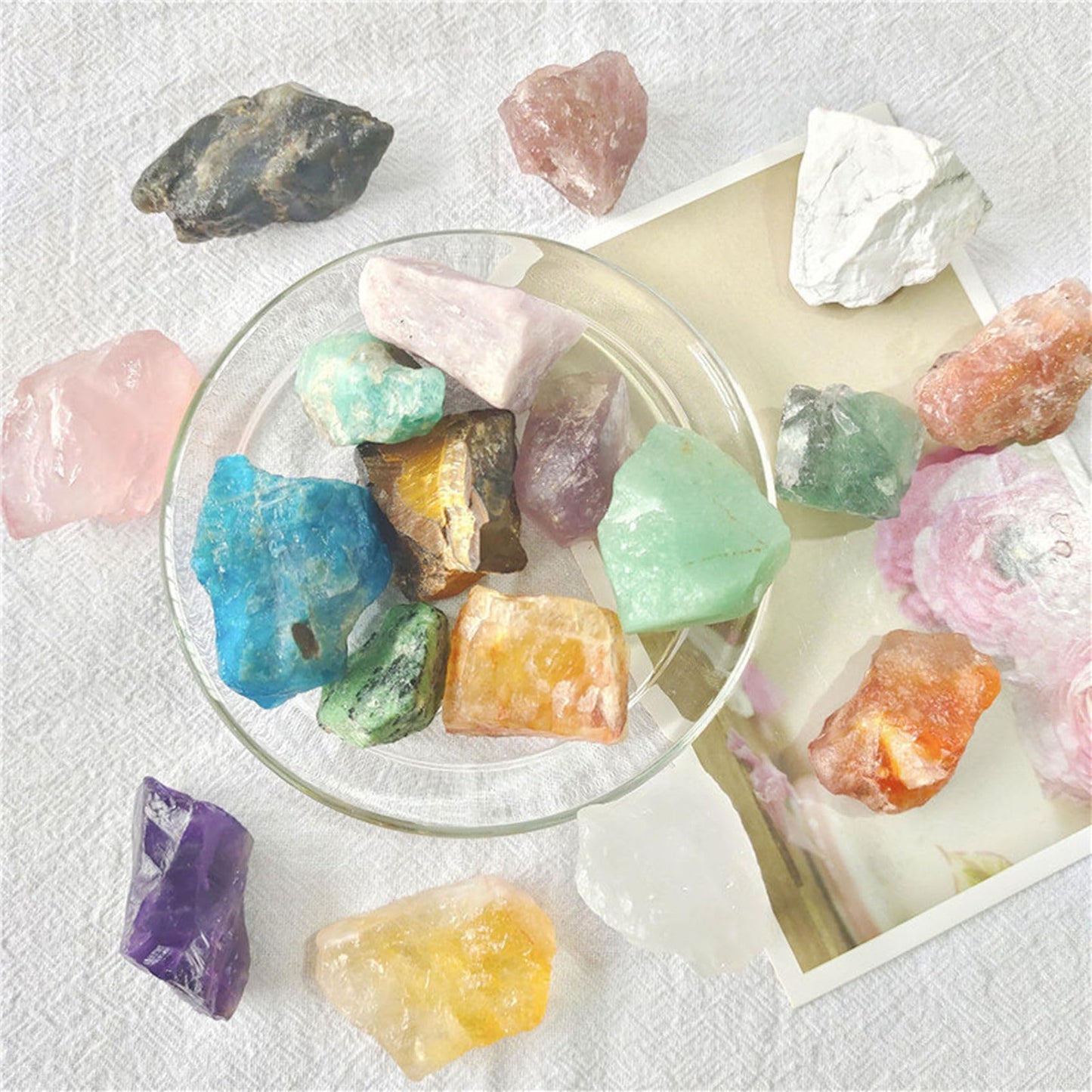 Lemon Jade Raw Crystals Healing Crystals Natural Rough Stones 1.2-2" for Tumbling, Fountain Rocks, Yoga, Meditation, Polishin, Gift 26