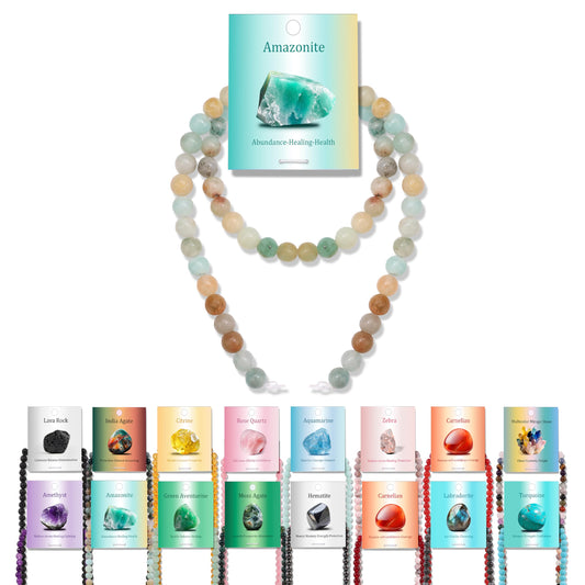 Vinswet 60pcs 6mm Amazonite Natural Stone Beads Round Genuine Real Stone Beading Loose Gemstones DIY Smooth Bead for Bracelet Necklace Earrings Jewelry Making
