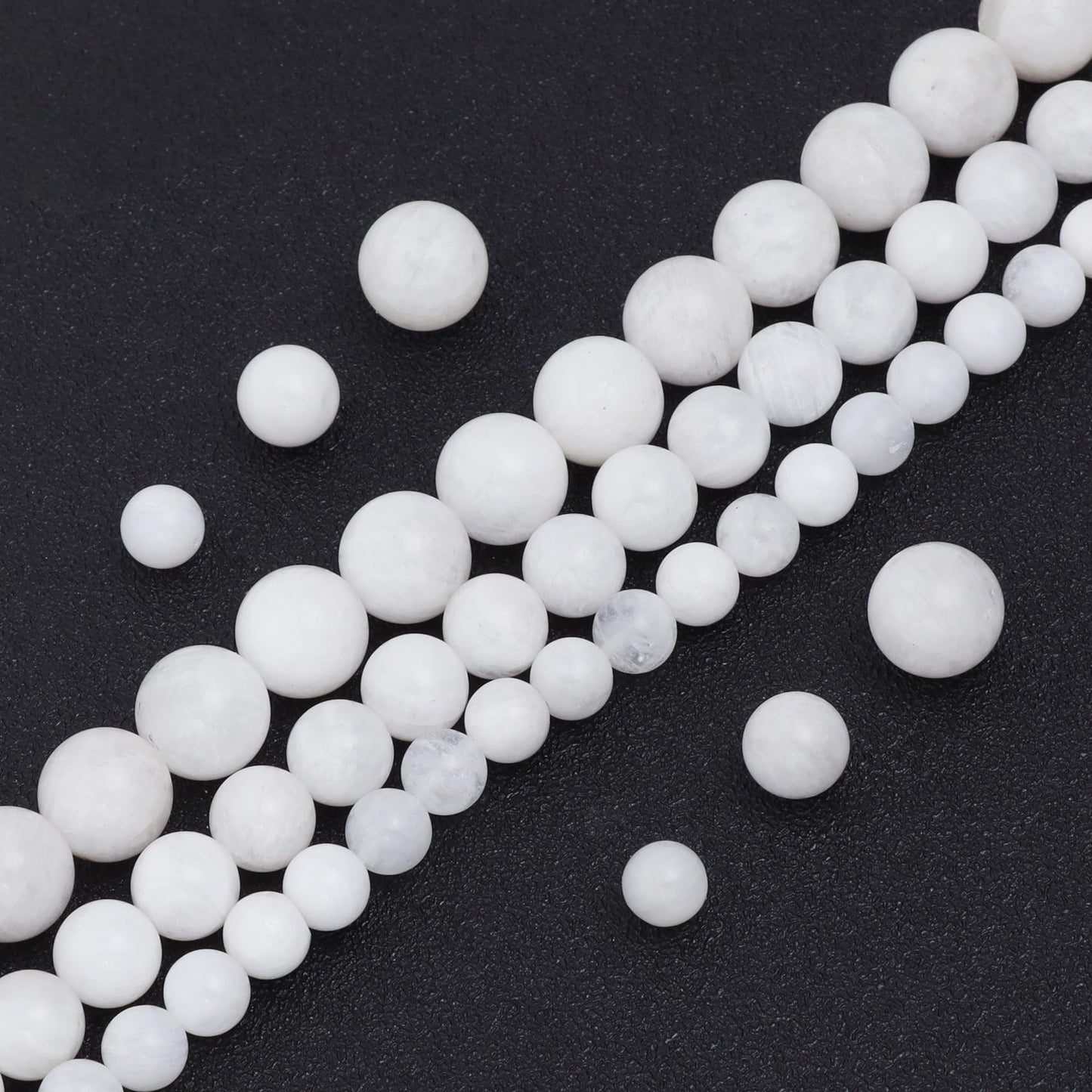 Youngbling Natural Gemstone Beads for Jewelry Making,6mm White Moonstone Polished Round Smooth Stone,Genuine Real Stone Beads for Bracelet Necklace 15 Inch(Moonstone,6mm)
